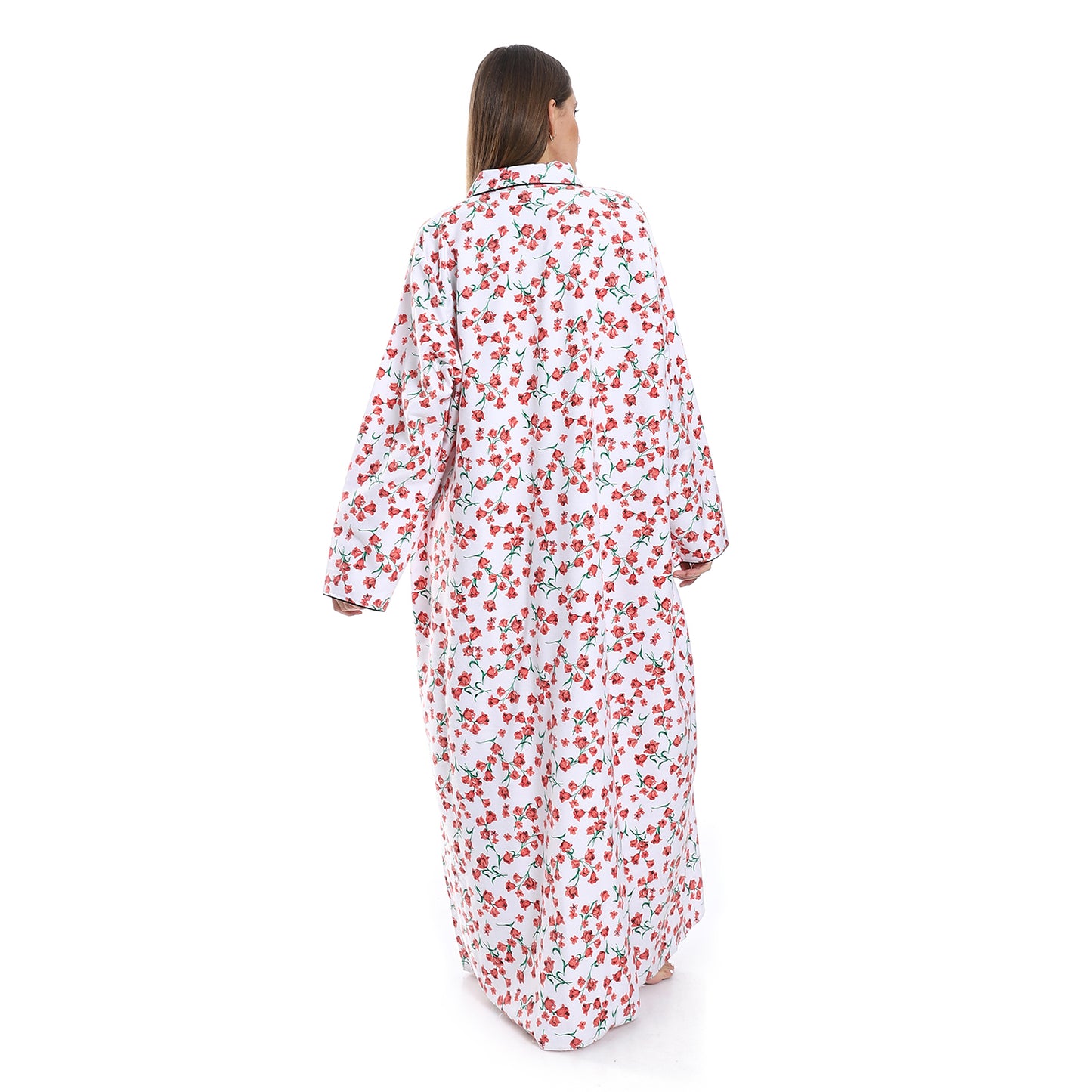 0026 قميص نوم كستور بياقة مشجر