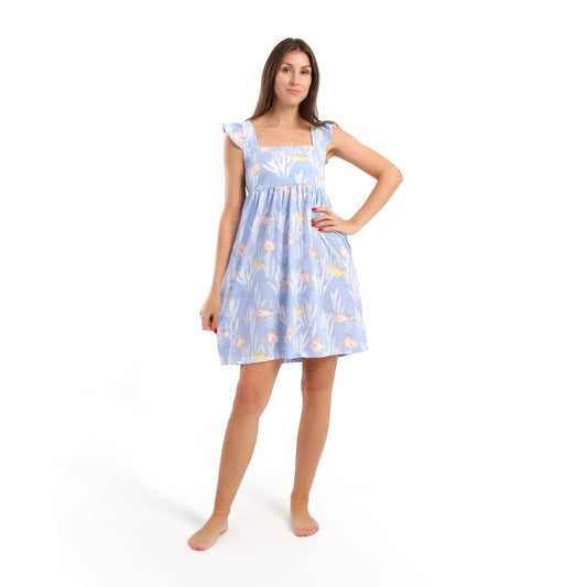 5230-BIG SIZES قميص نوم كت قصير مشجر