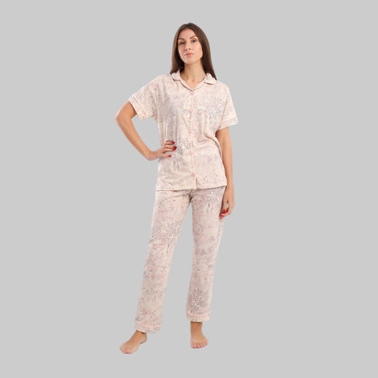 4102 بجامة كلاسيك نصف كم مشجرة