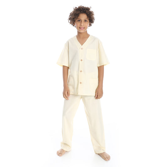 KHB1001 بجامة أولادي كلاسيك سادة