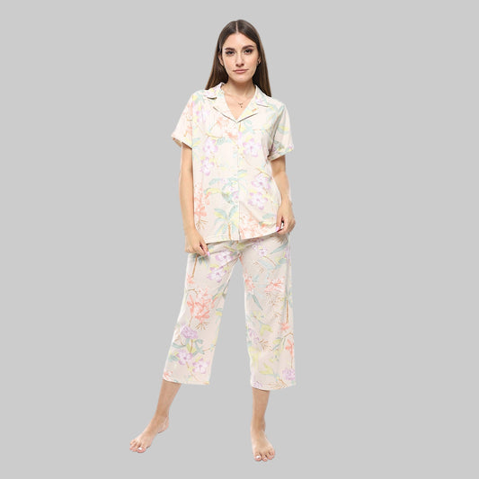 4114 بجامة كلاسيك نصف كم مشجرة