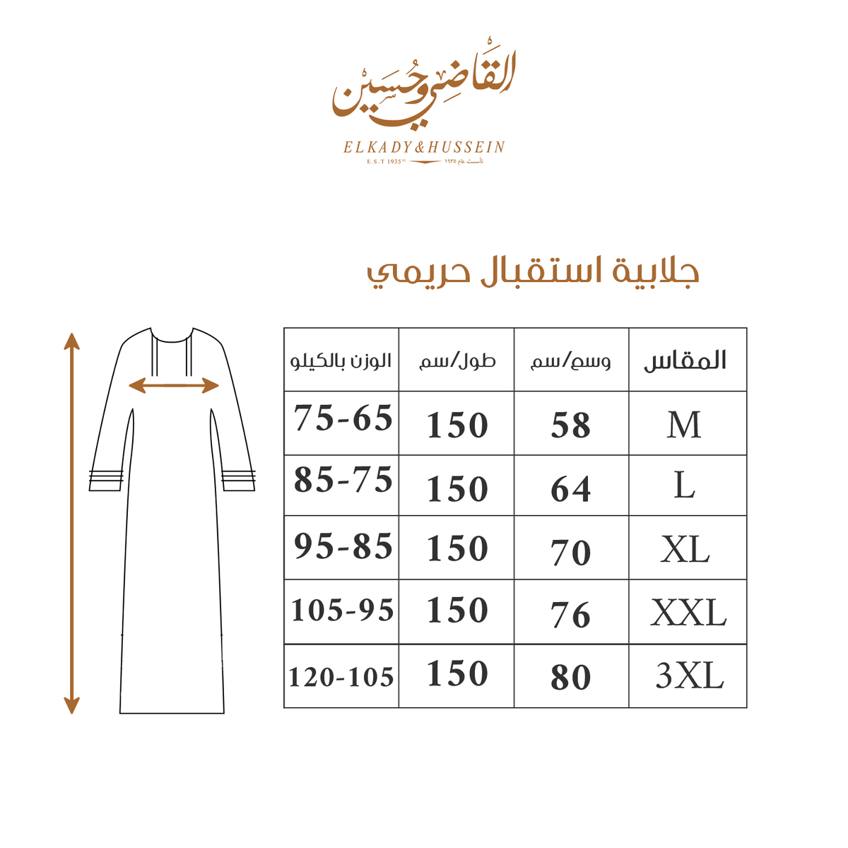 D31-W25 قميص نوم ميلتون بسفرة و دانتيل Size Chart