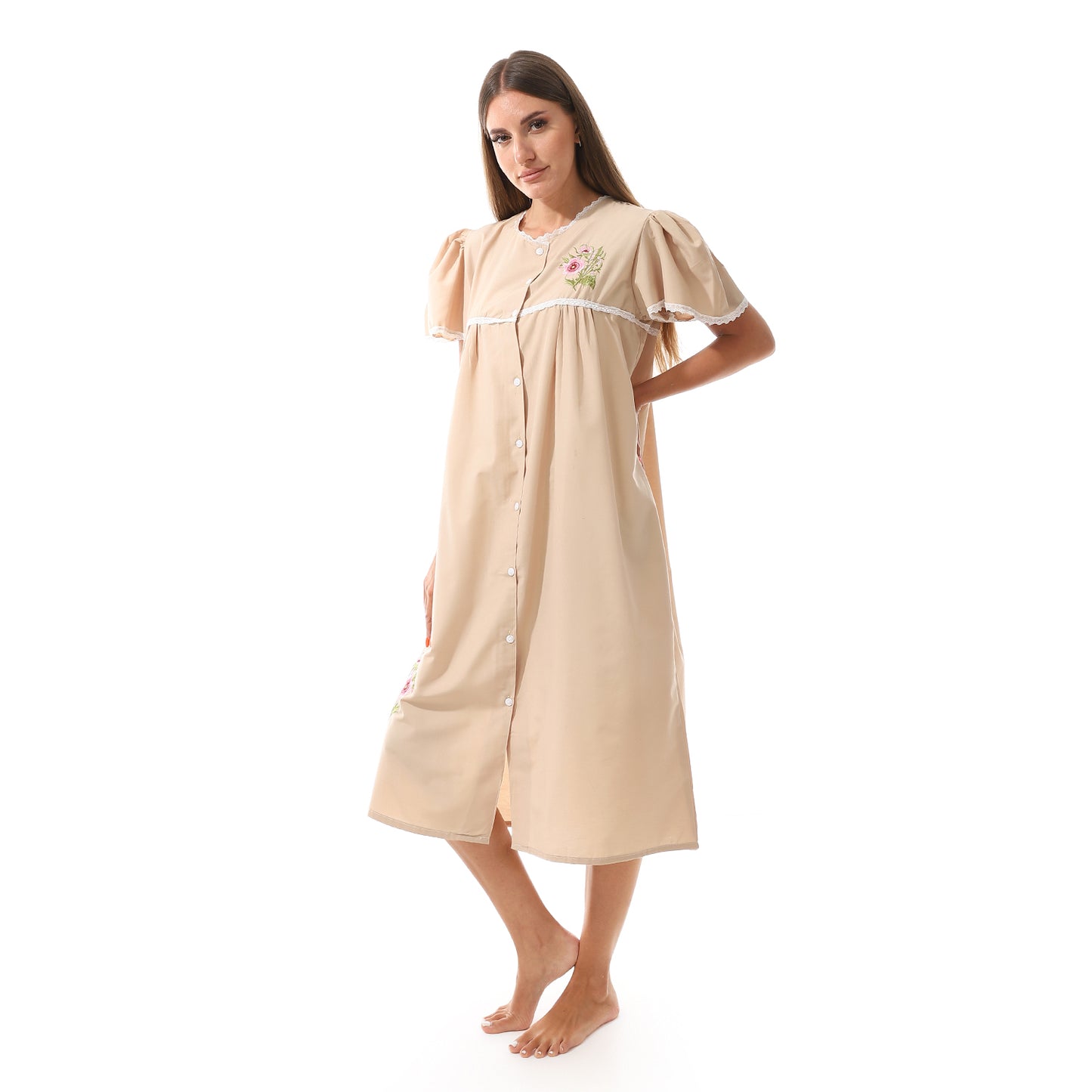 698 قميص نوم لينوه نصف كم قصير