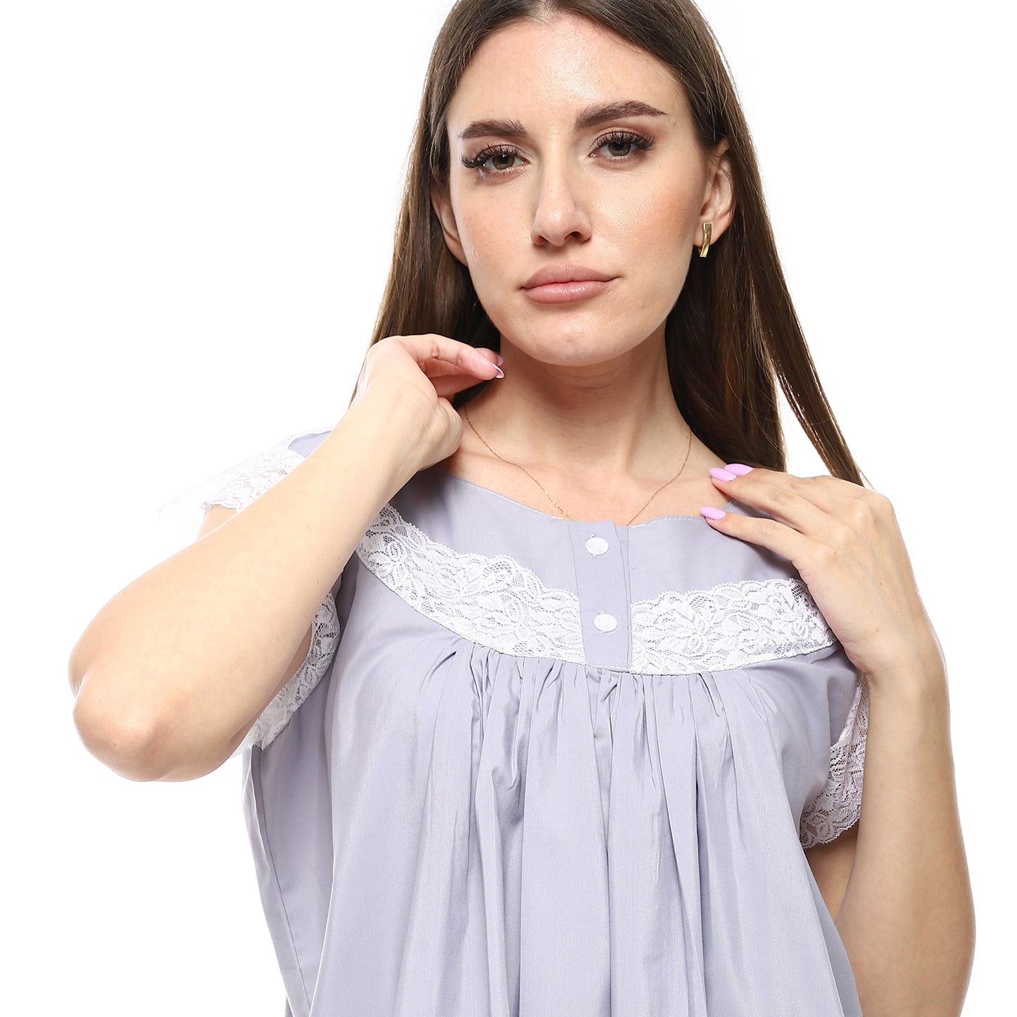 KHW-708 قميص نوم لينوه نصف كم