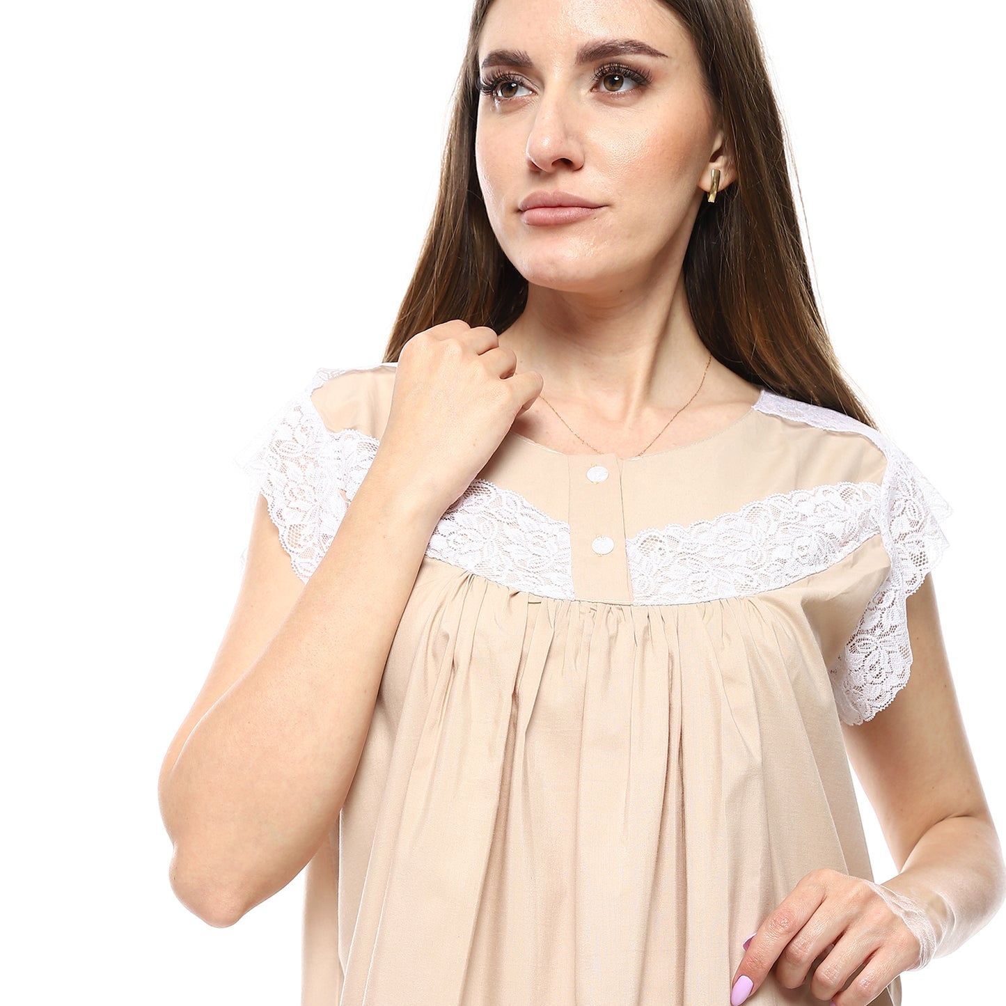 KHW-708 قميص نوم لينوه نصف كم