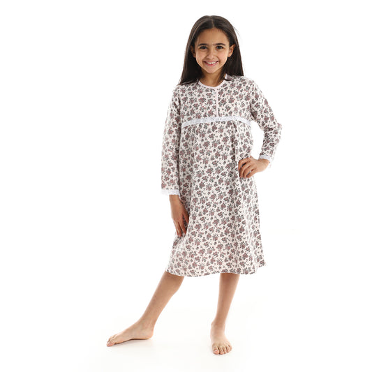 KHG723 قميص نوم بناتي كستور شتوي