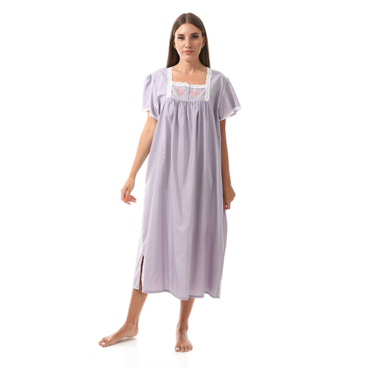 KHW-830 قميص نوم قصير بالدانتيل على الصدر