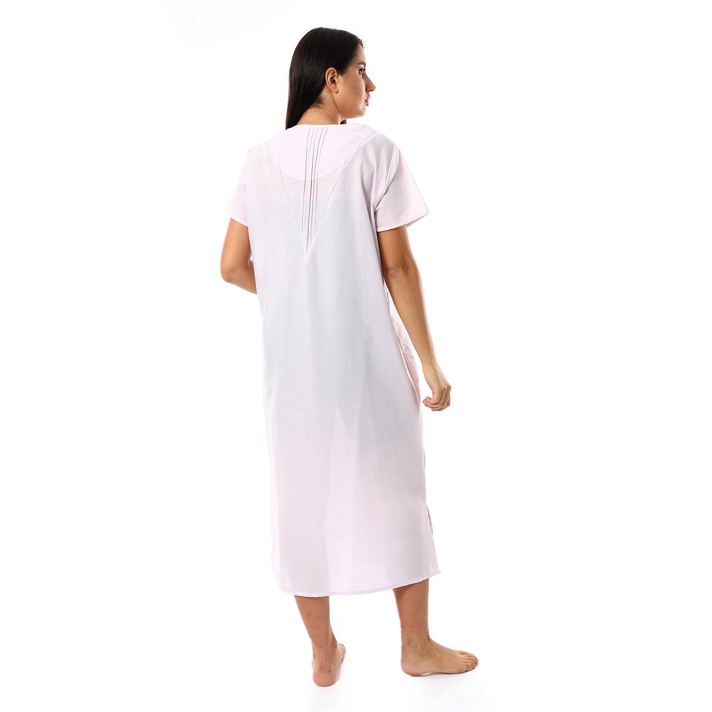 876 قميص نوم لينوه بالدانتيل على الكم