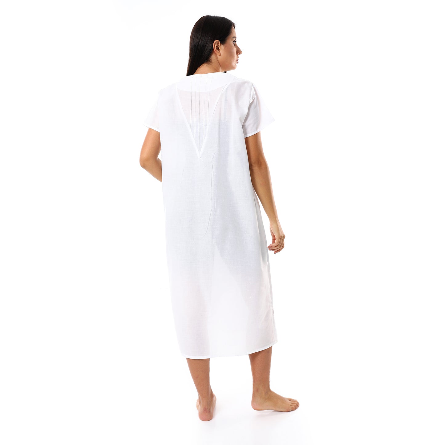 876 قميص نوم لينوه بالدانتيل على الكم