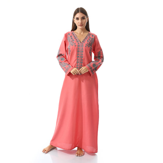 KHW9002 جلابية بيت حريمي كم طويل