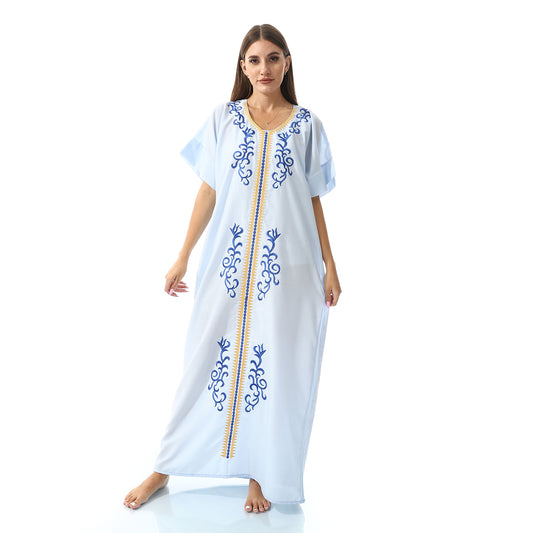 KHW9007 جلابية بيت حريمي نصف كم