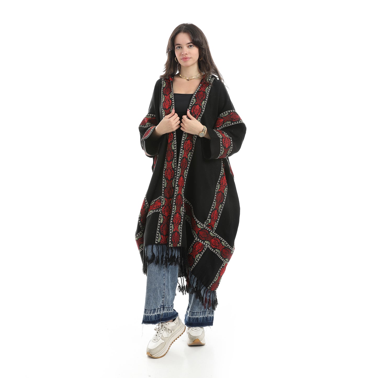 KHW*9055 شال حريمي صوف مطرز