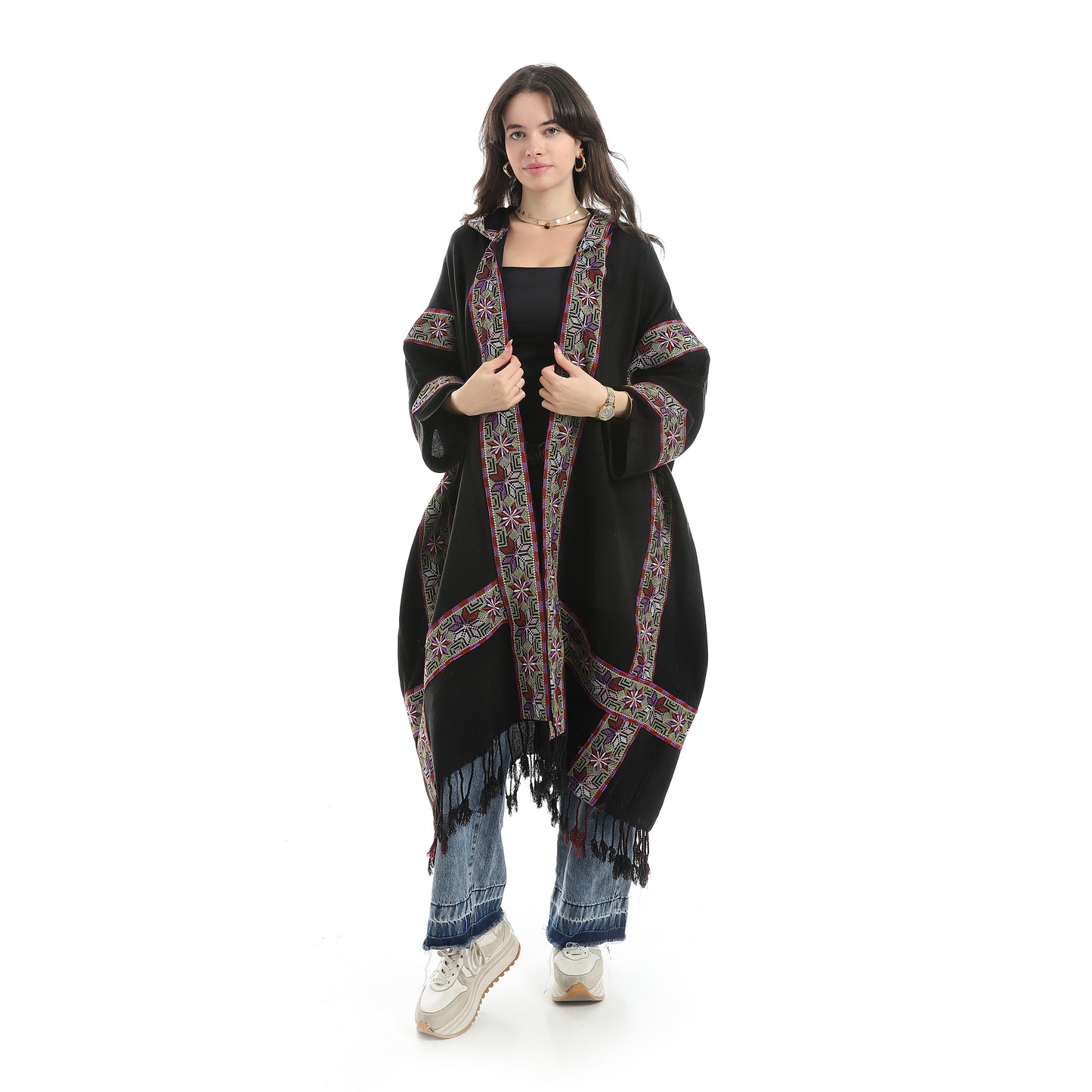 KHW/9055 شال حريمي صوف مطرز