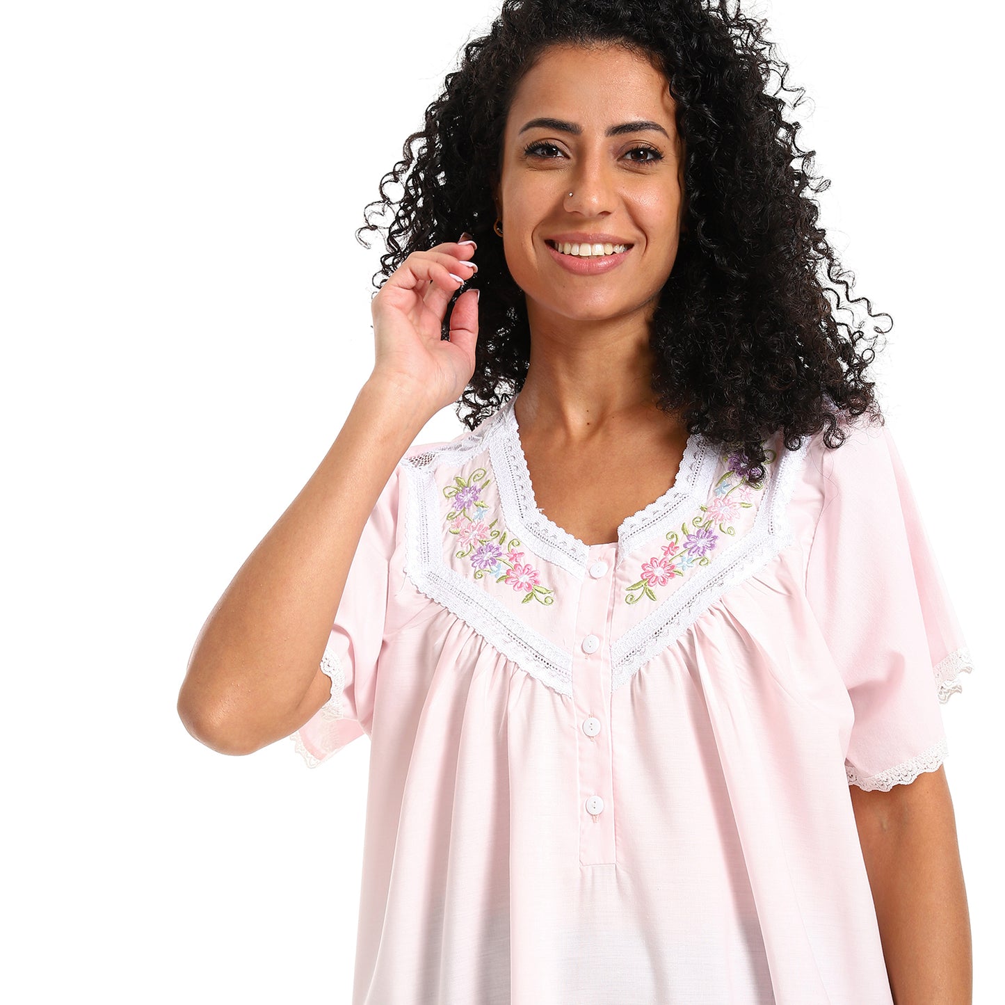 920 قميص نوم طويل بالدانتيل على الكم