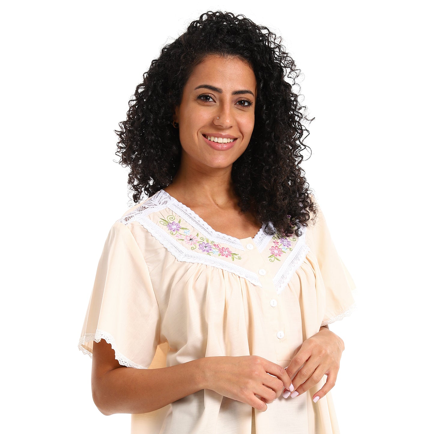 920 قميص نوم طويل بالدانتيل على الكم