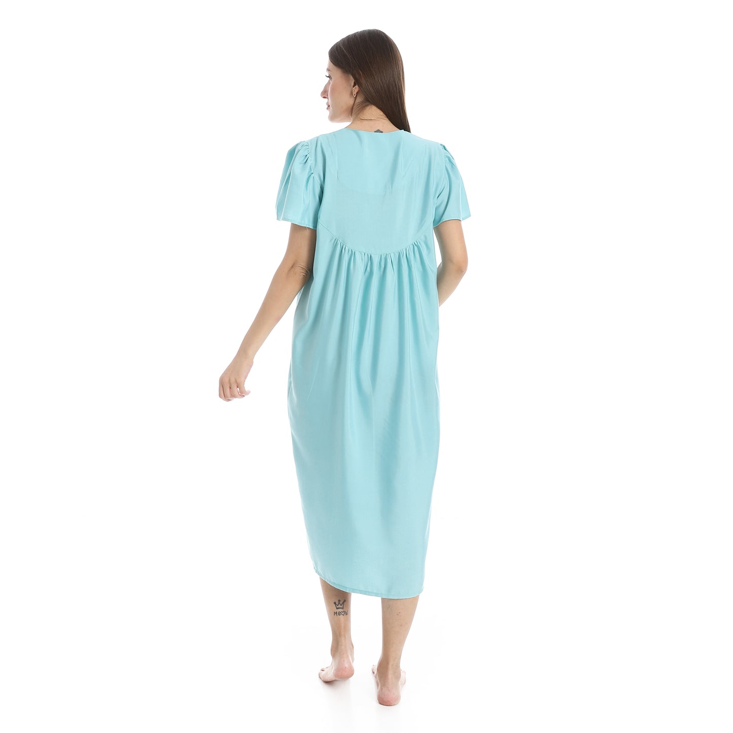 KHW 988 قميص نوم قصير مطرز بسفرة