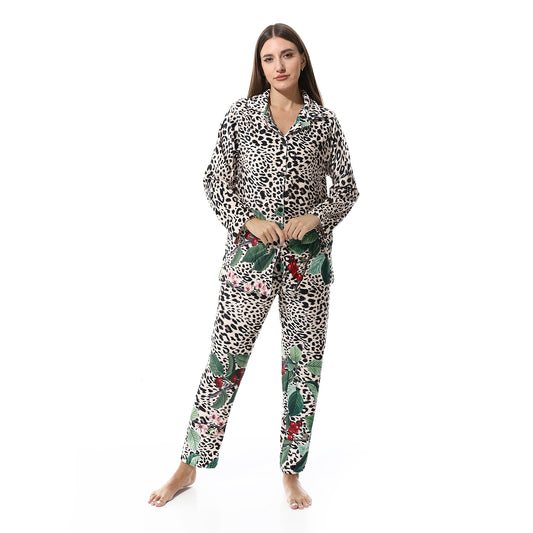 4704 بجامة شتوي كلاسيك قطيفة تايجر