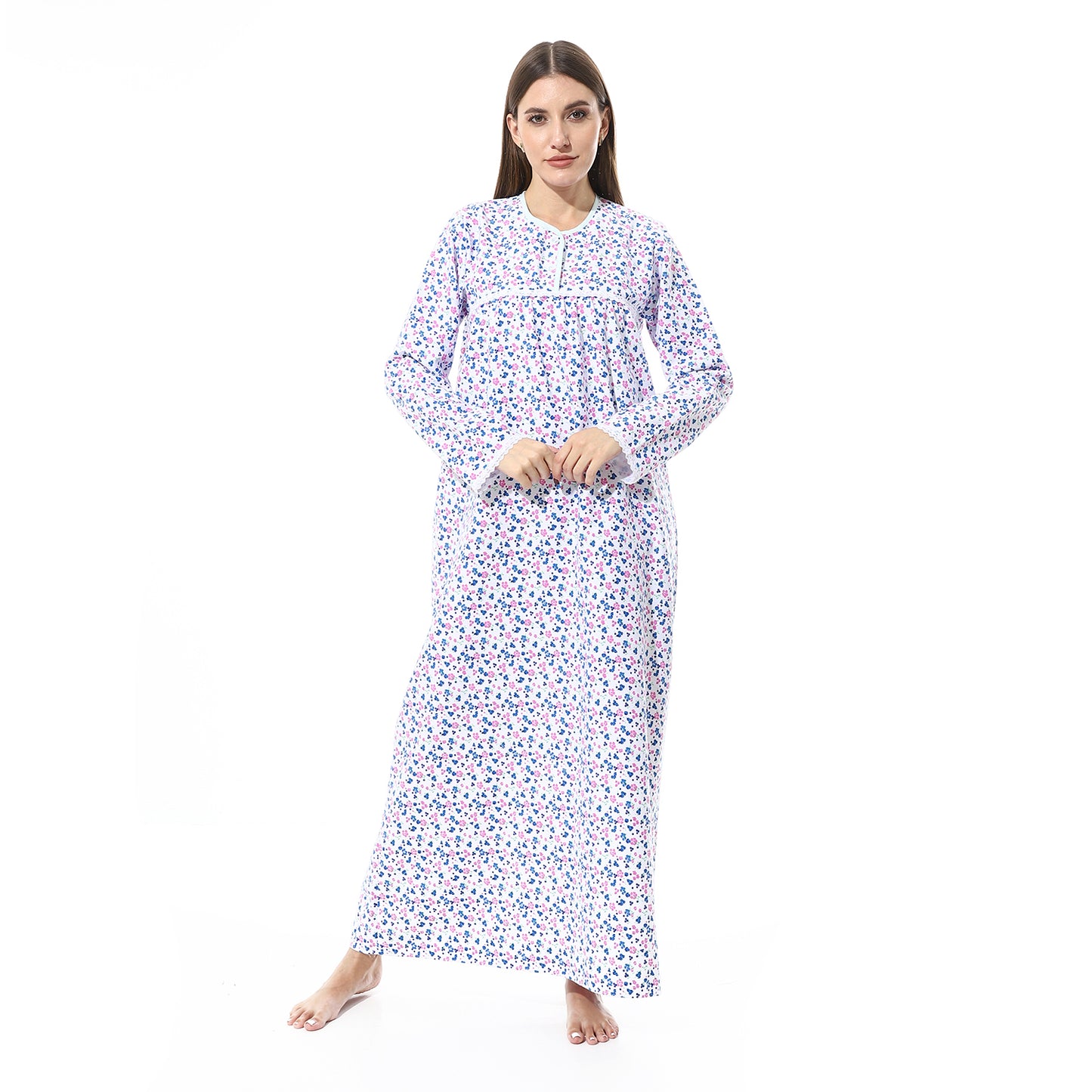 027 قميص نوم كستور مشجر بالدانتيل