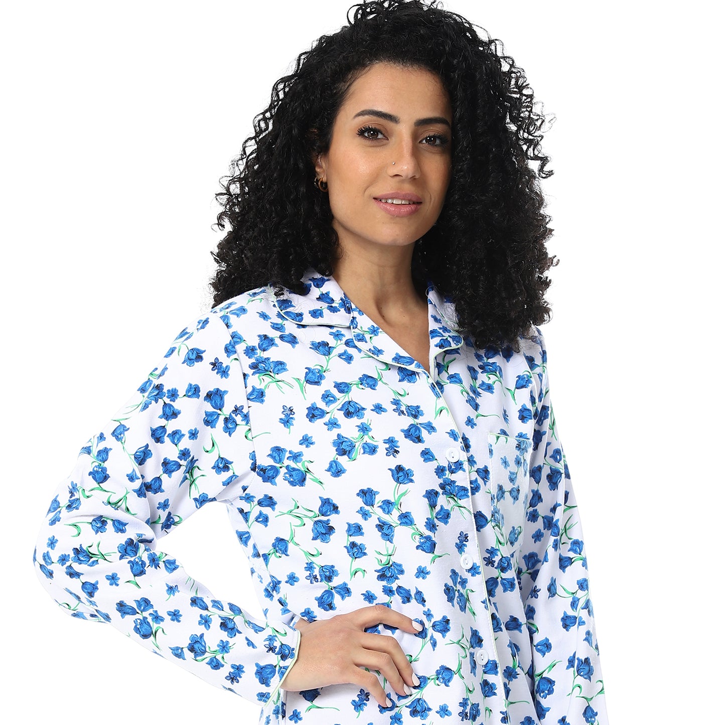 KHW12 بجامة كستور مشجرة بزراير