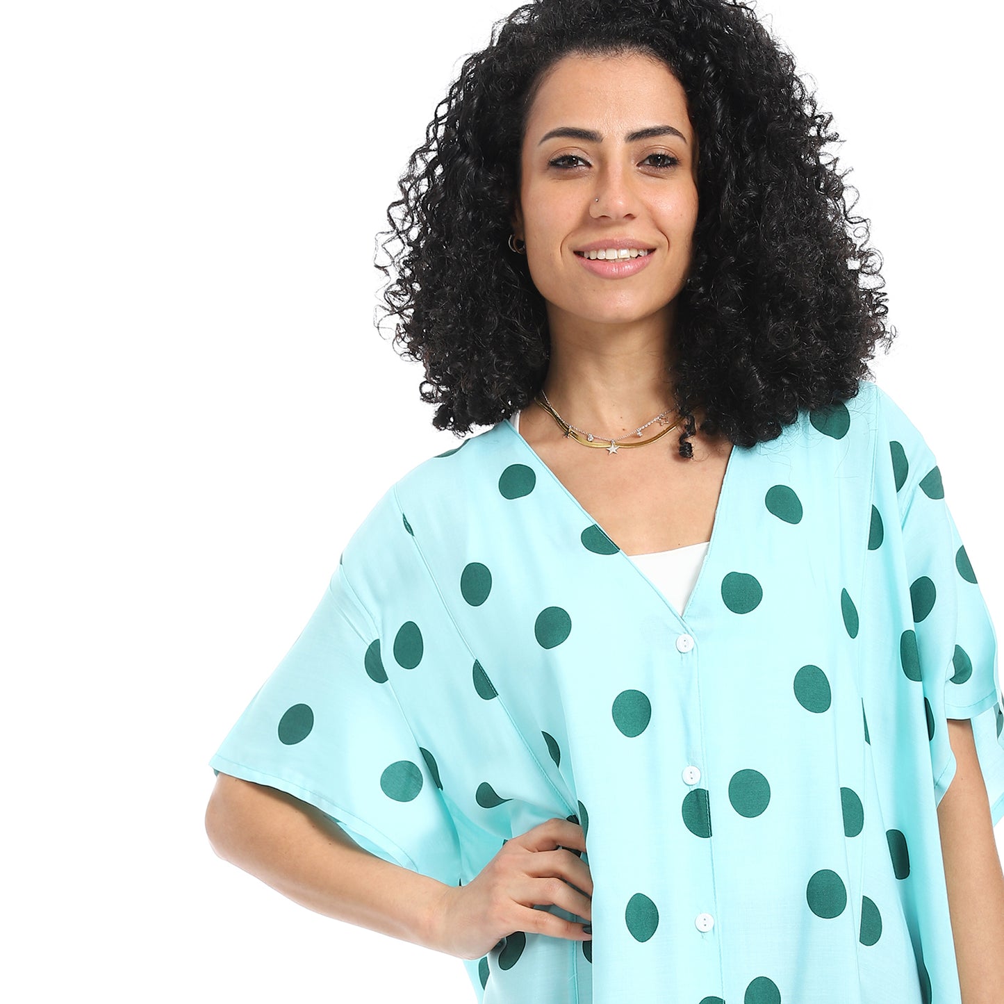 KHW992 قميص نوم فيسكوز بزراير
