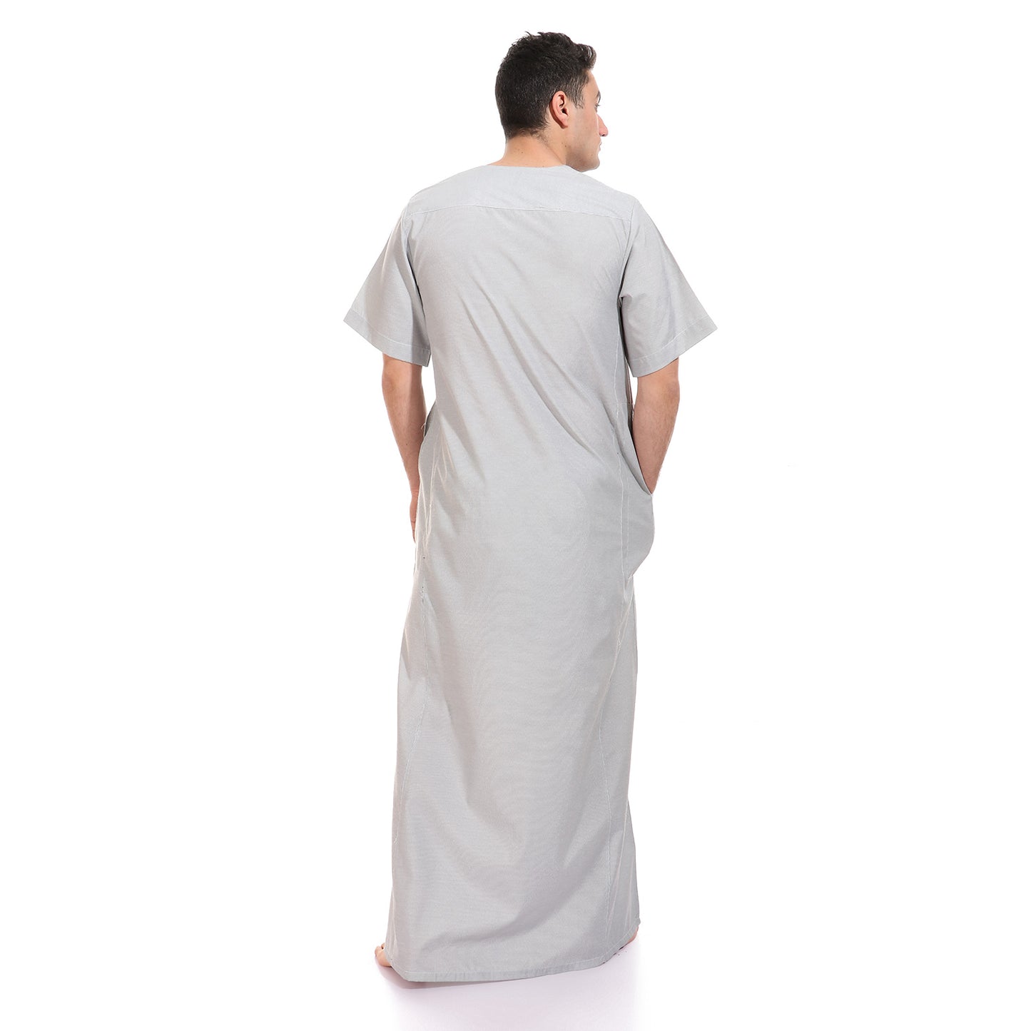 جلابية رجالي مقلمة بندة سادة
