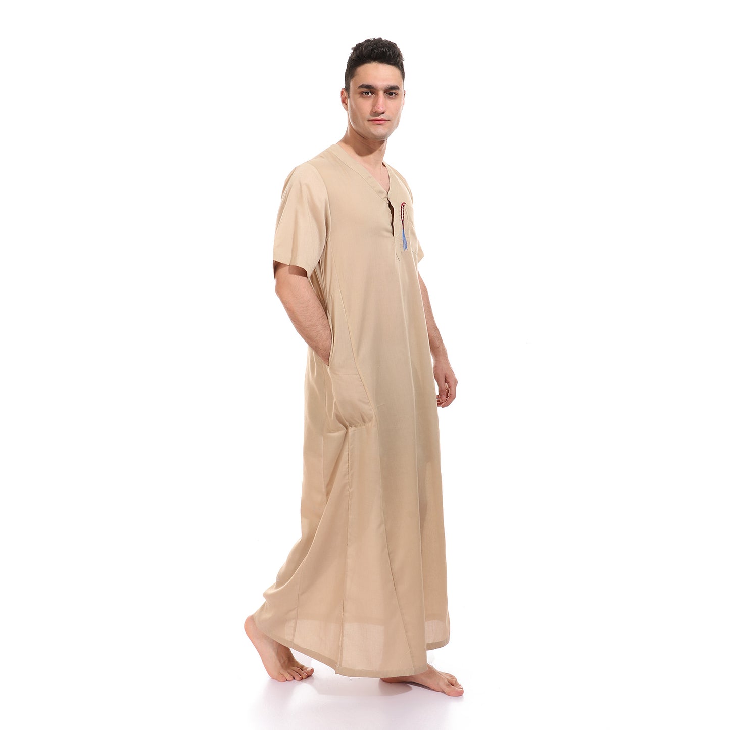 جلابية رجالي سادة بتطريز سبحة