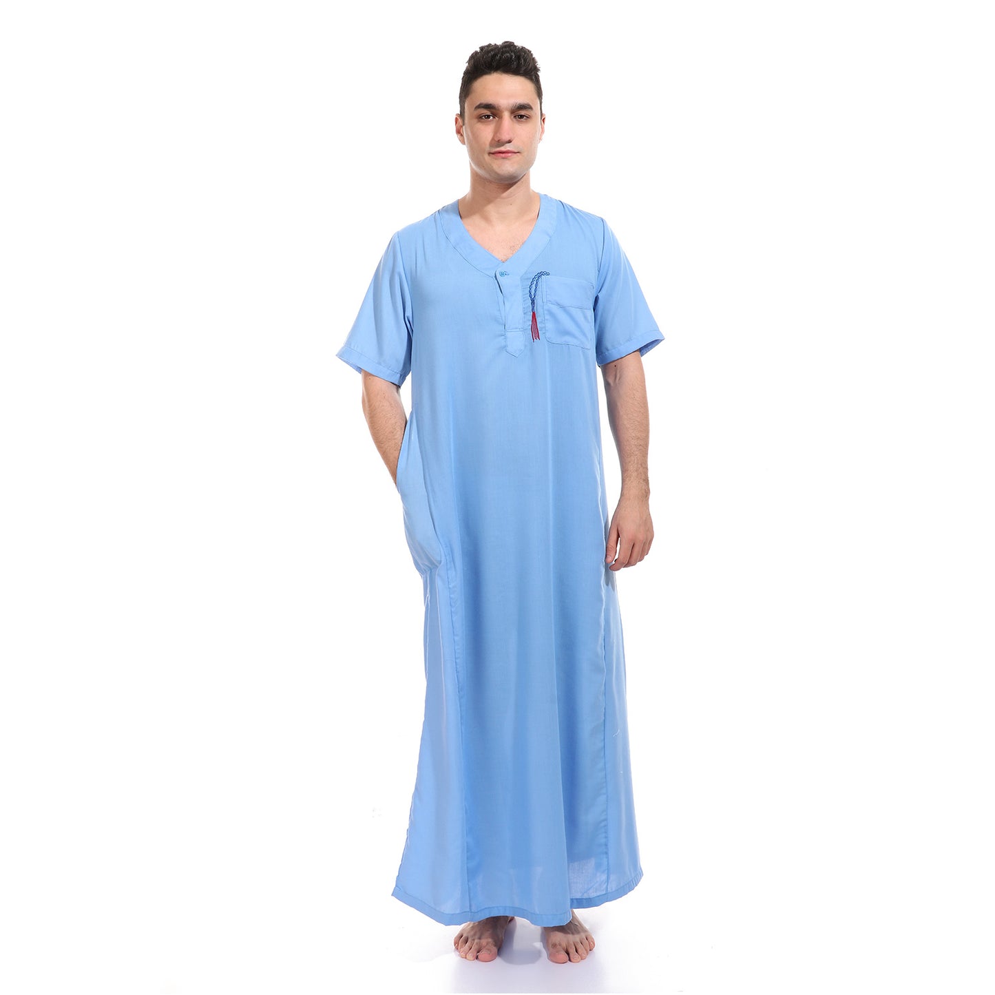 جلابية رجالي سادة بتطريز سبحة