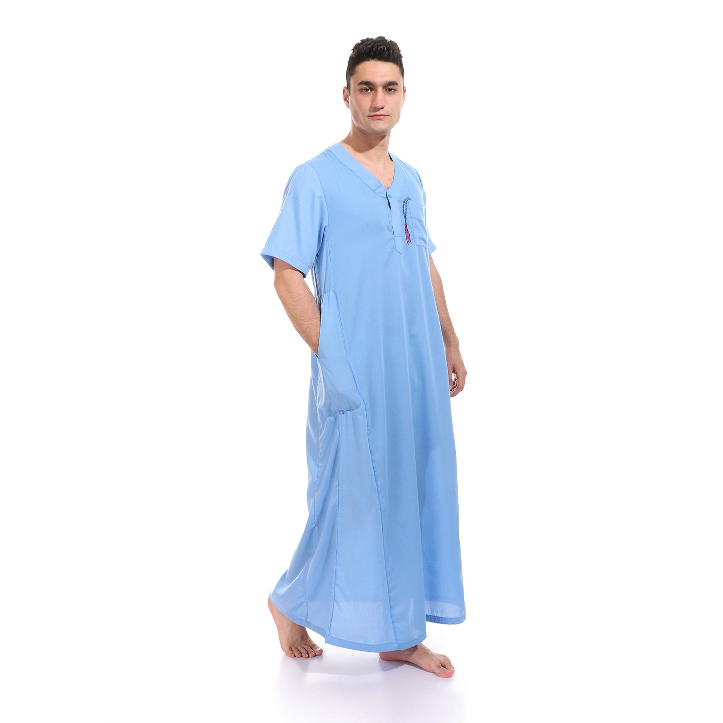 جلابية رجالي سادة بتطريز سبحة