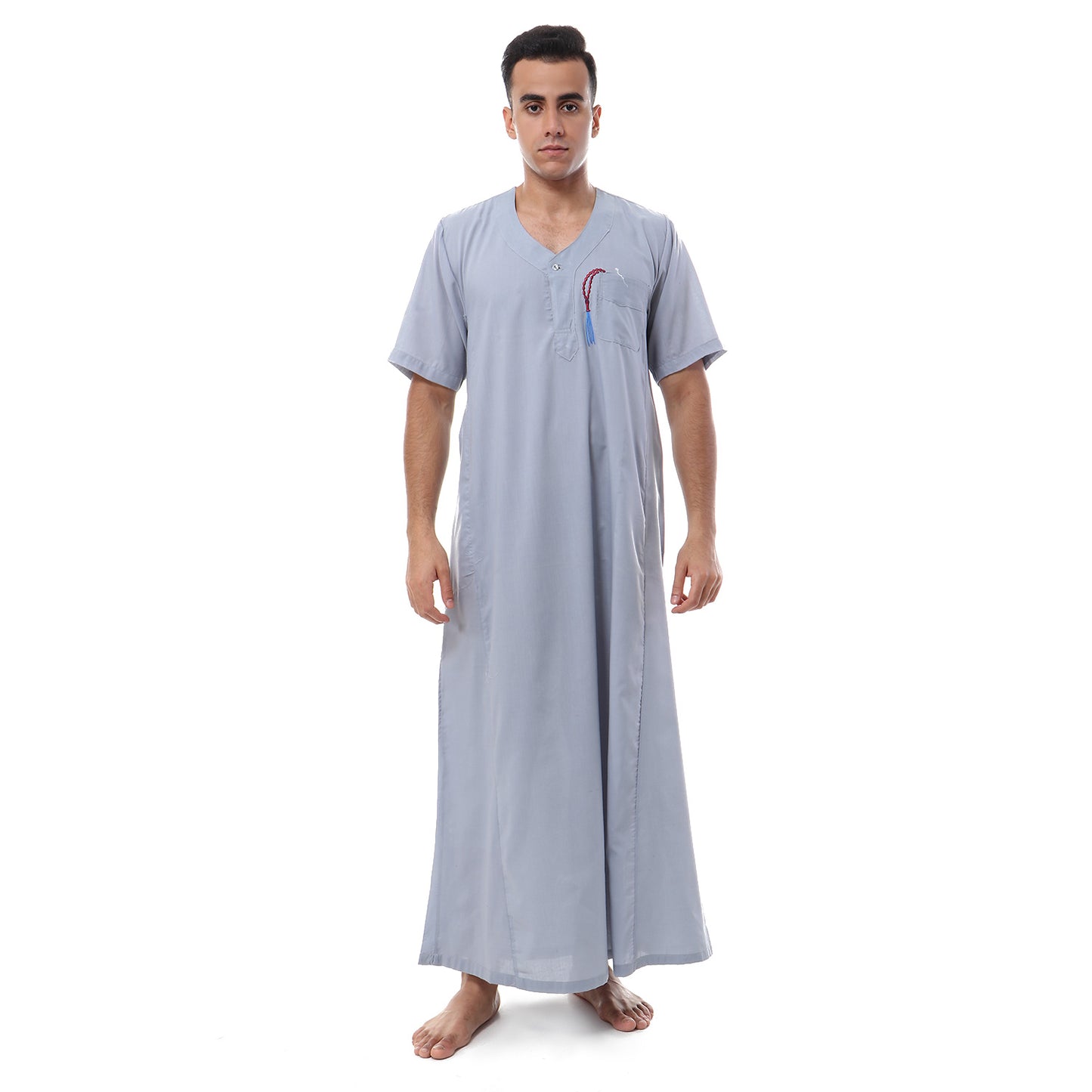 جلابية رجالي سادة بتطريز سبحة