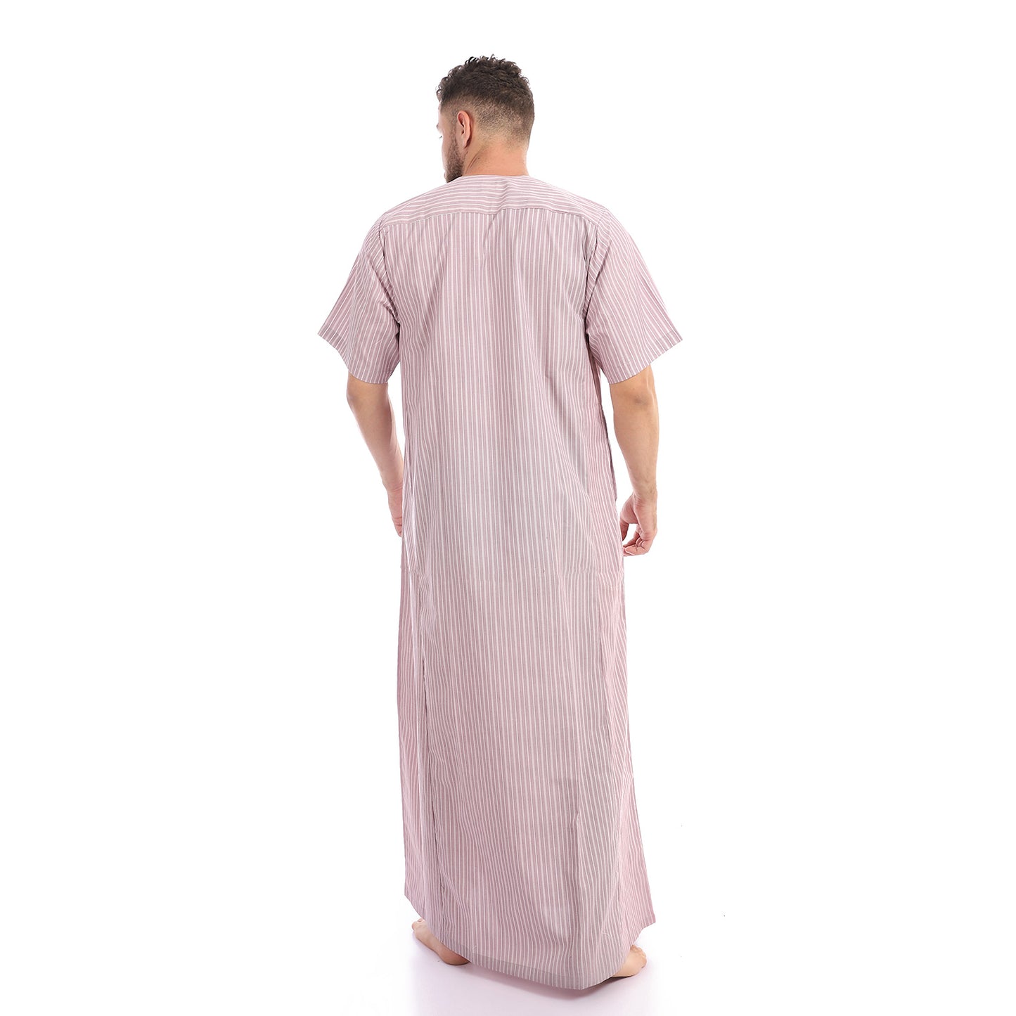 جلابية رجالي قطن مقلمة جيب في جيب