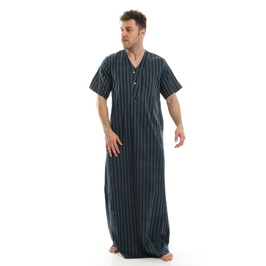 جلابية رجالي قطن مقلم غوامق