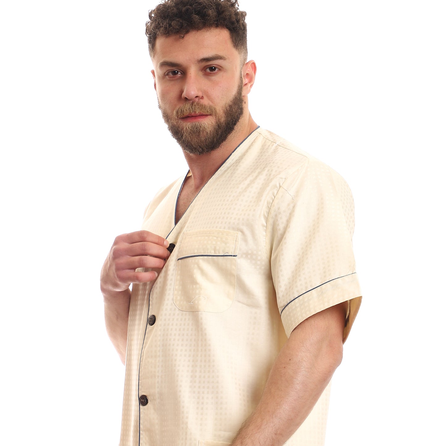 بجامة صيفي قطن مربعات ستان