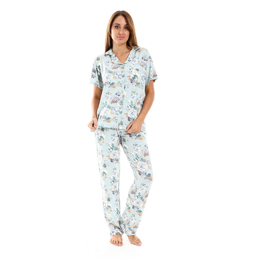 SP700 بجامة فيسكوز مشجرة بزراير