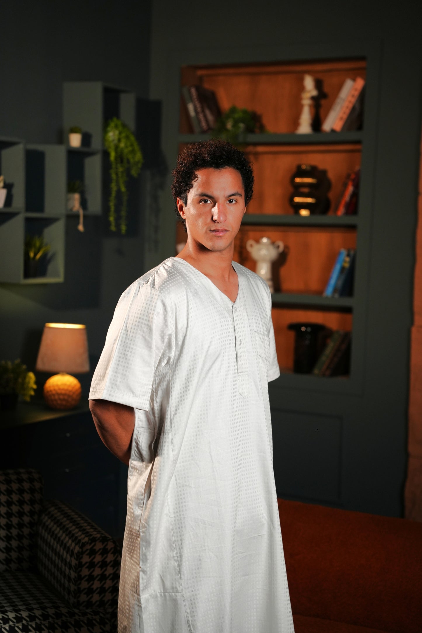 KHM7043 جلابية رجالي قطن صافي جكار