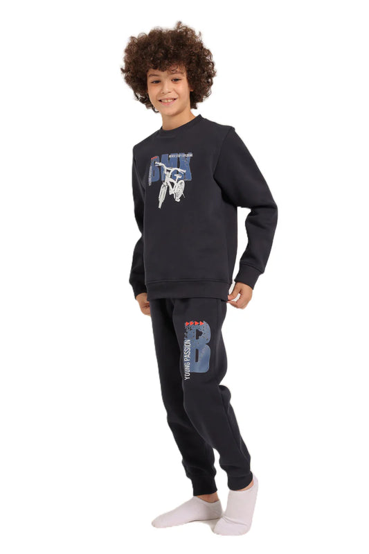 BPJ08 بجامة أولادي شتوي قطن ميلتون