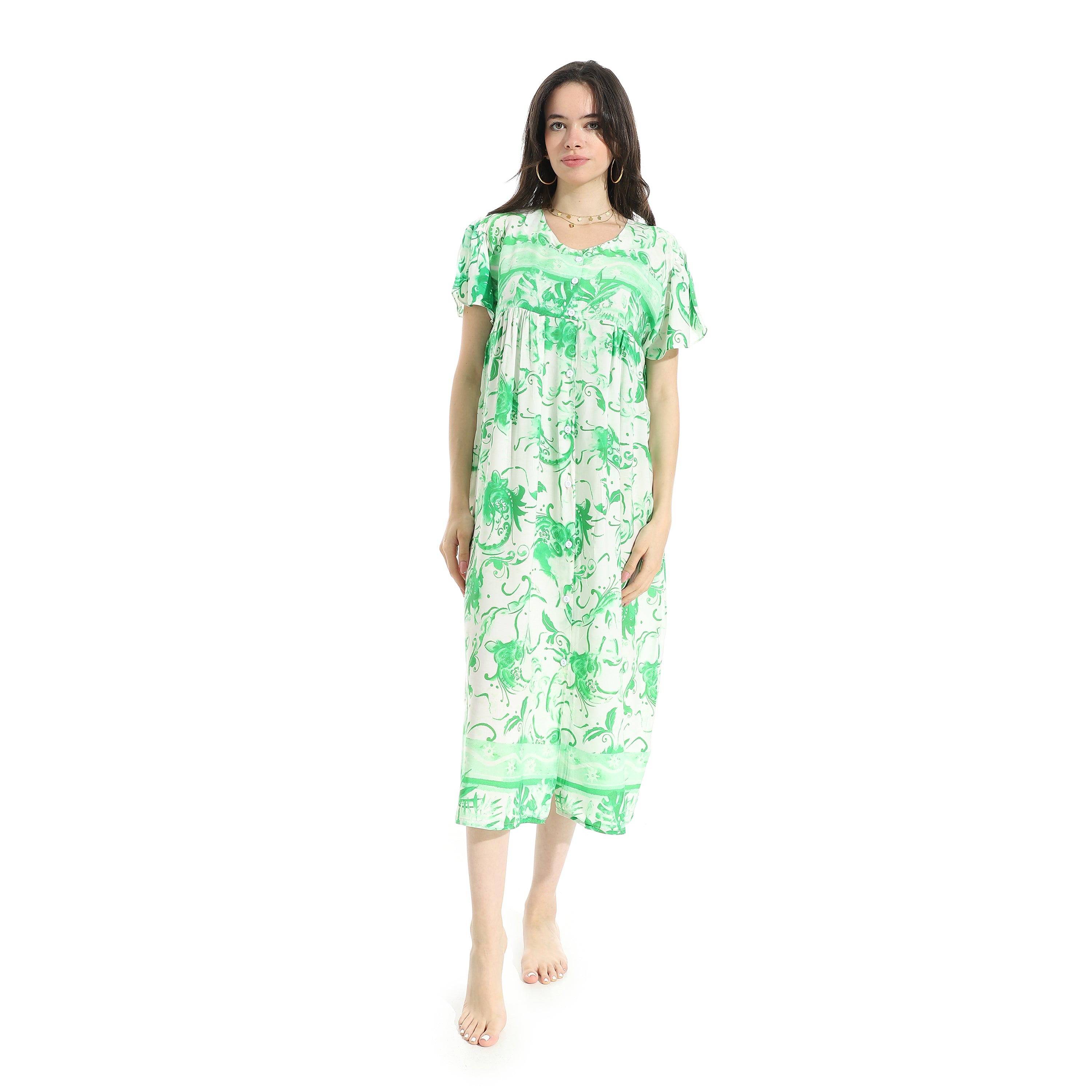 KHW3390 قميص نوم فيسكوز مشجر بسفرة Translation missing: ar.content.product_image_main