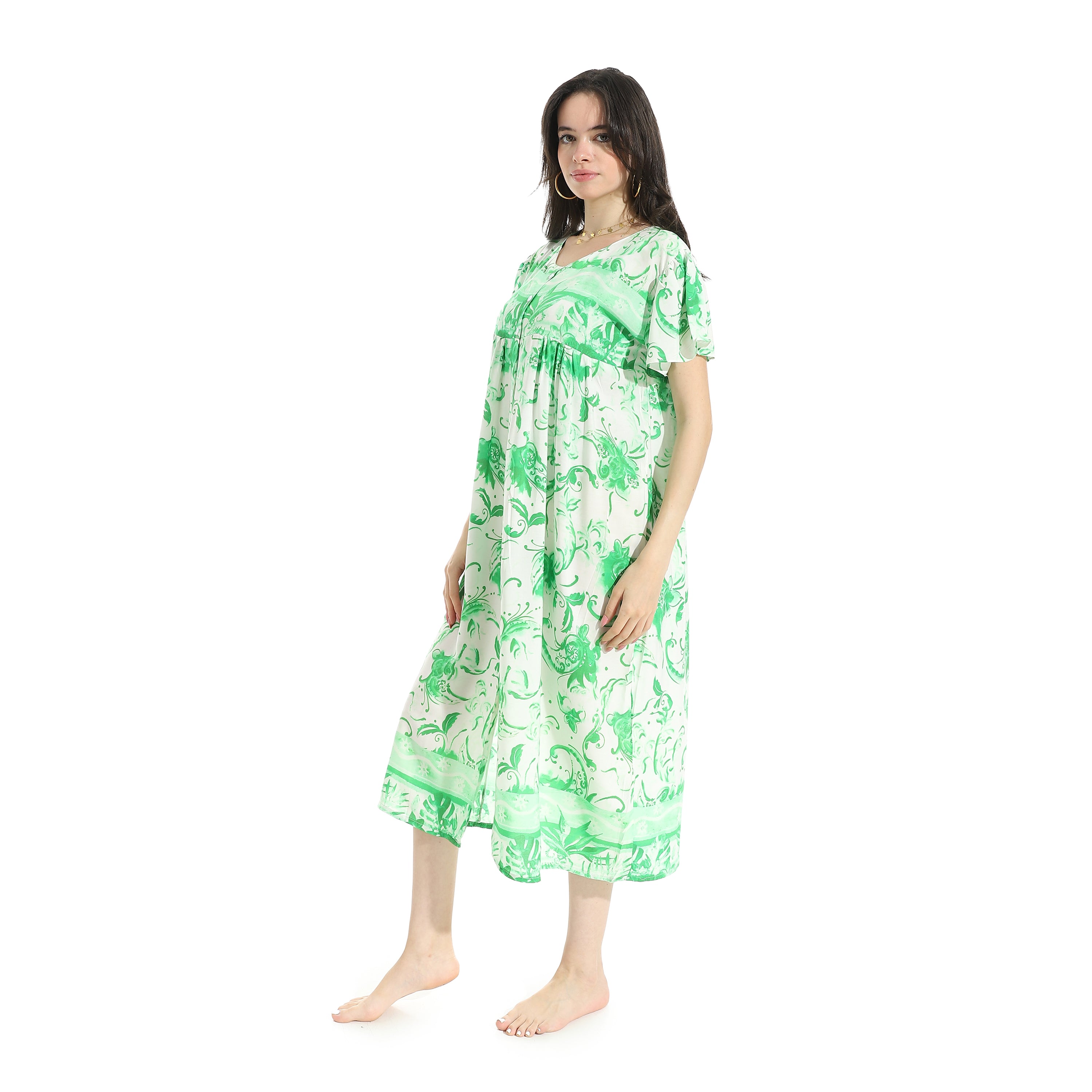 KHW3390 قميص نوم فيسكوز مشجر بسفرة Translation missing: ar.content.product_image_secondary