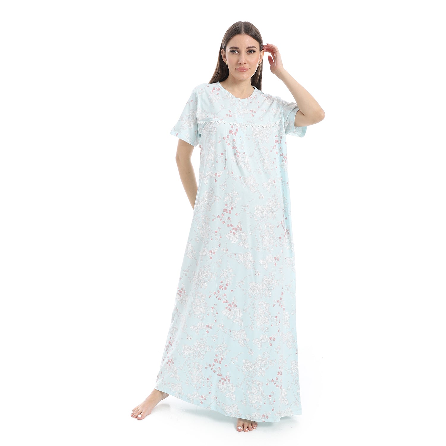D2-S25 قميص نوم قطن طويل مشجر Translation missing: ar.content.product_image_main