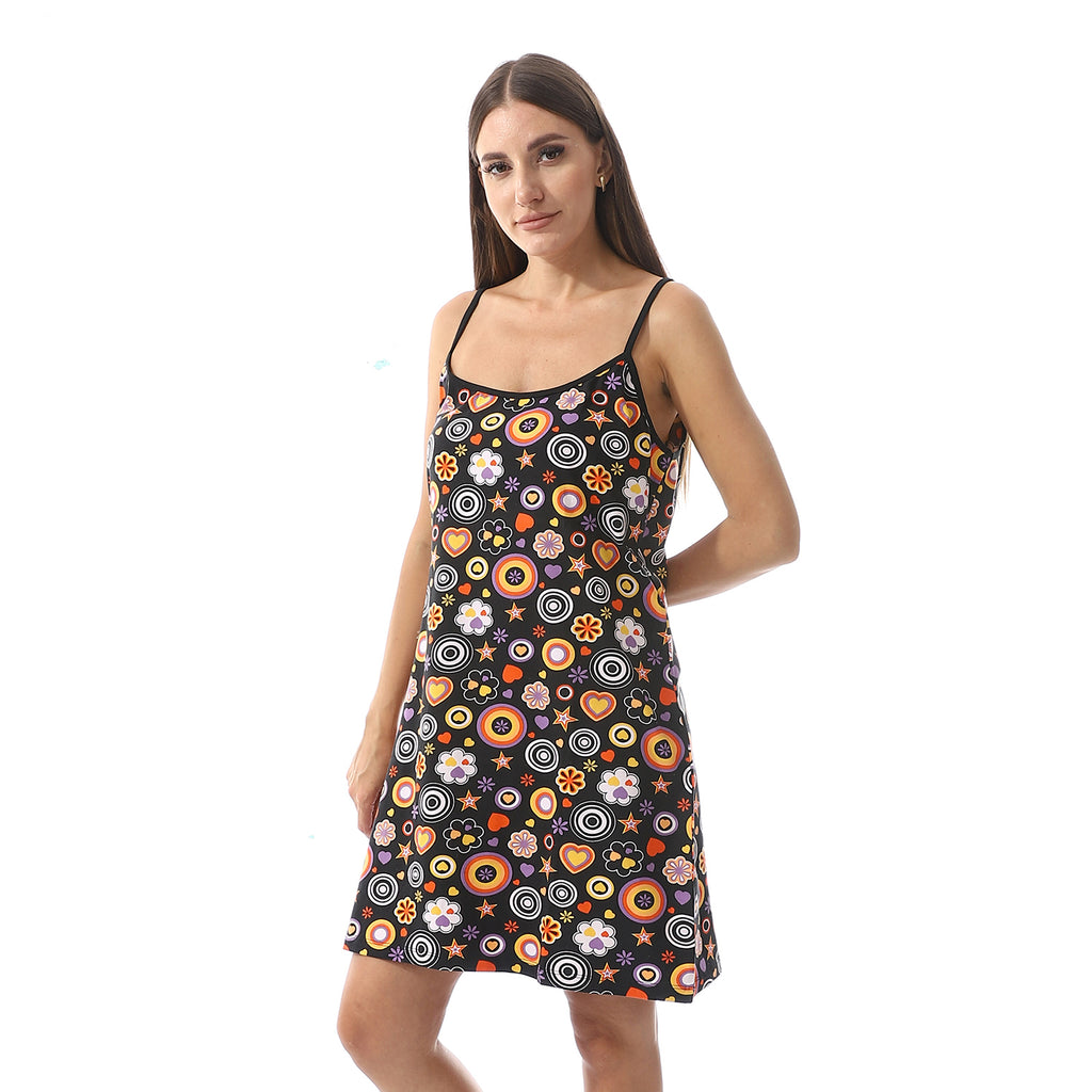 5082 قميص نوم قطن قصير مشجر