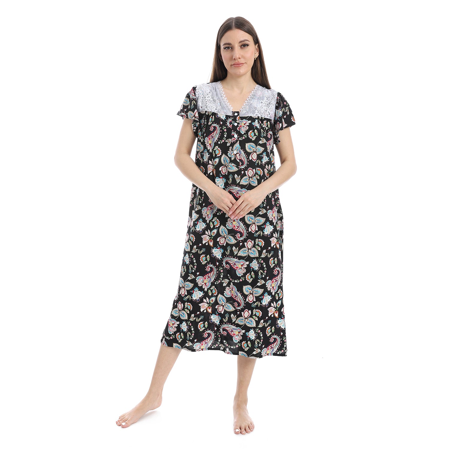 KHW-558 قميص نوم فيسكوز مشجر بالدانتيل Translation missing: ar.content.product_image_main