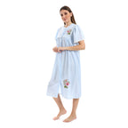K-698-C قميص نوم لينوه قطن قصير بالتطريز