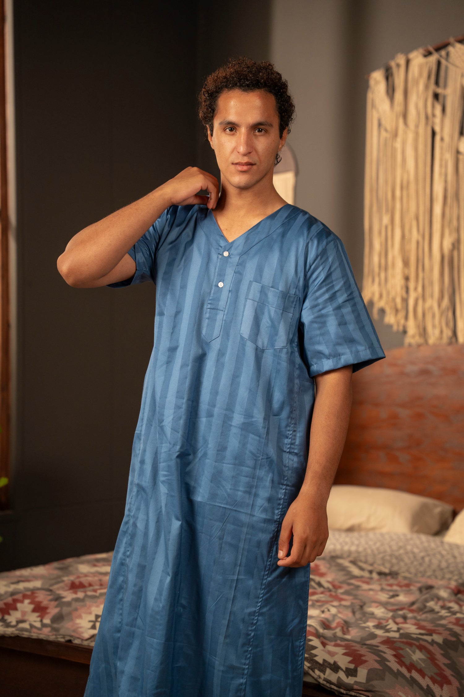 جلابية رجالي قطن قلم ستان Translation missing: ar.content.product_image_main