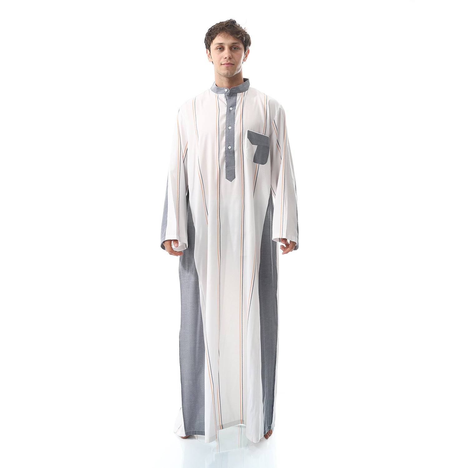 جلابية رجالي نصف ياقة مقلمة 7004 Translation missing: ar.content.product_image_main