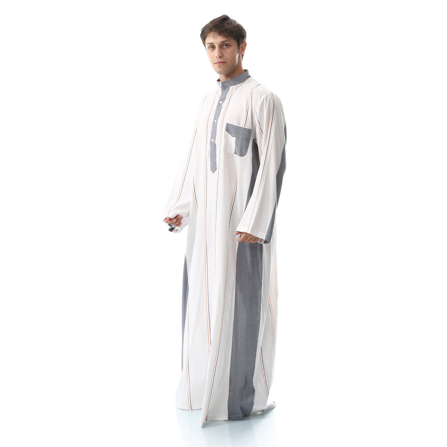 جلابية رجالي نصف ياقة مقلمة 7004 Translation missing: ar.content.product_image_secondary