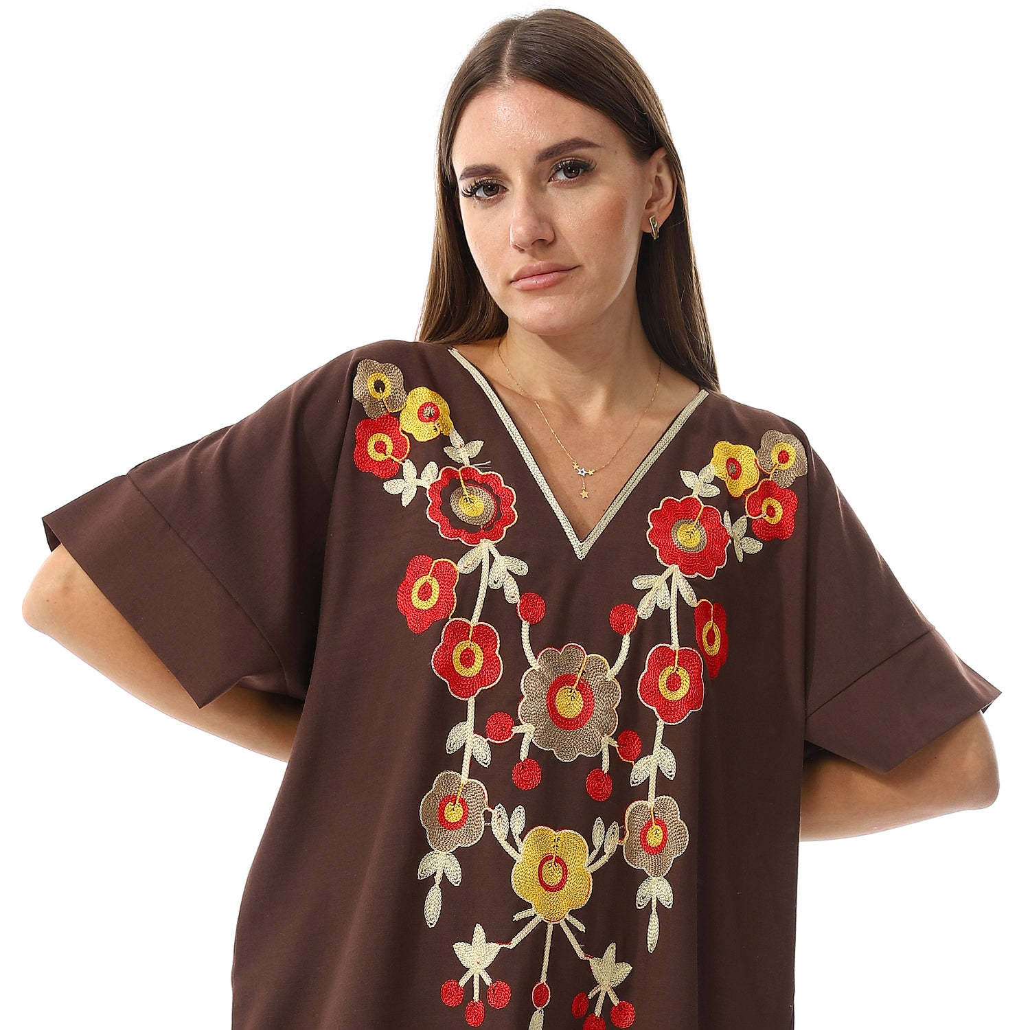 9132 جلابية بيت حريمي تطريز ورد Translation missing: ar.content.product_image_secondary