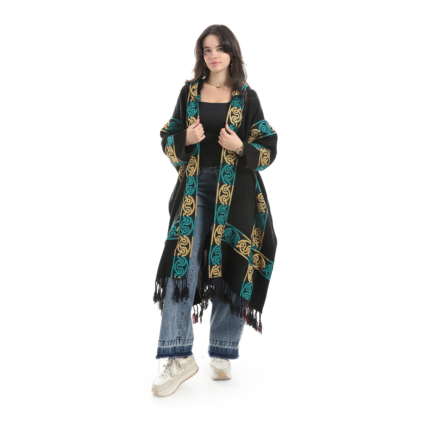 9055 شال حريمي صوف مطرز