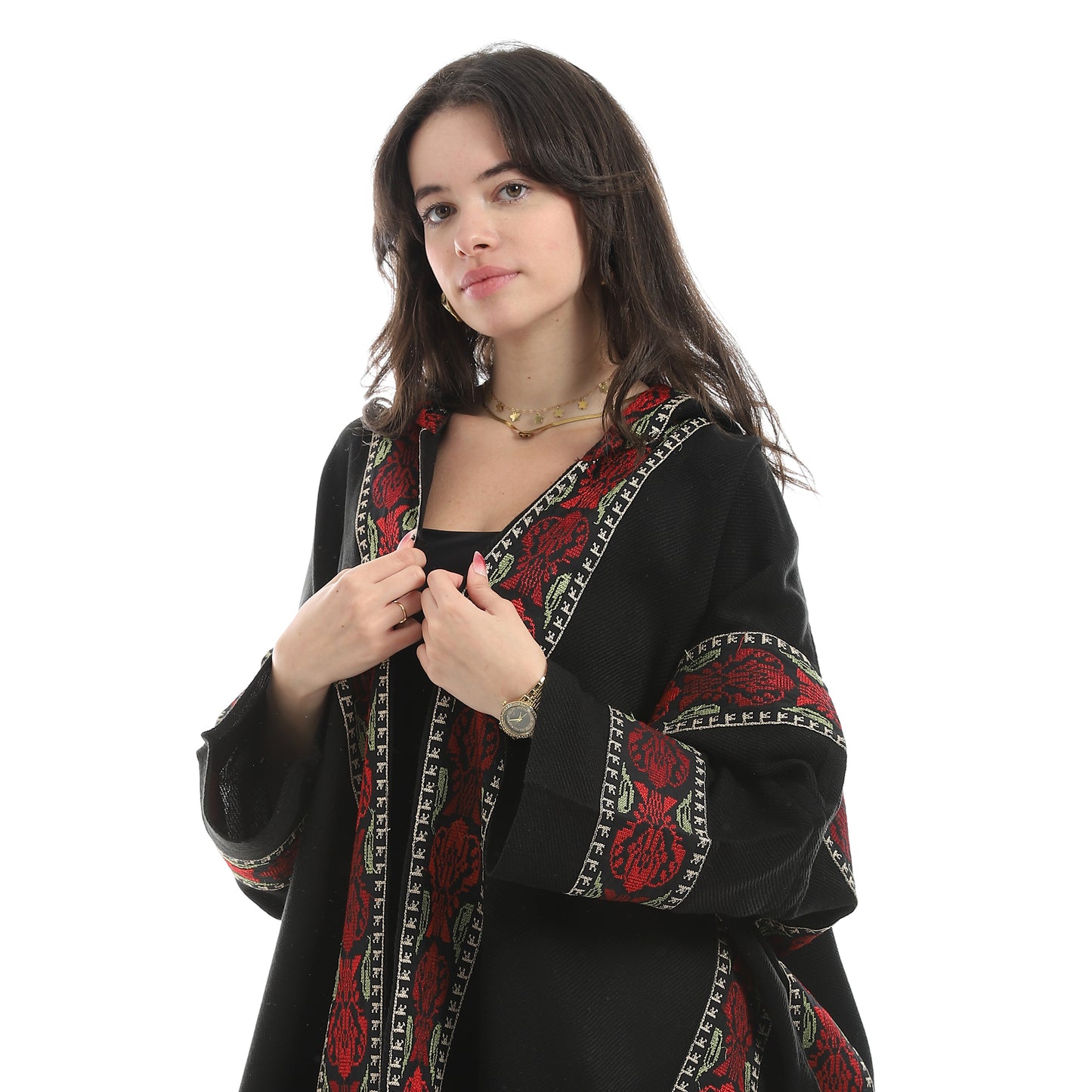 KHW*9055 شال حريمي صوف مطرز