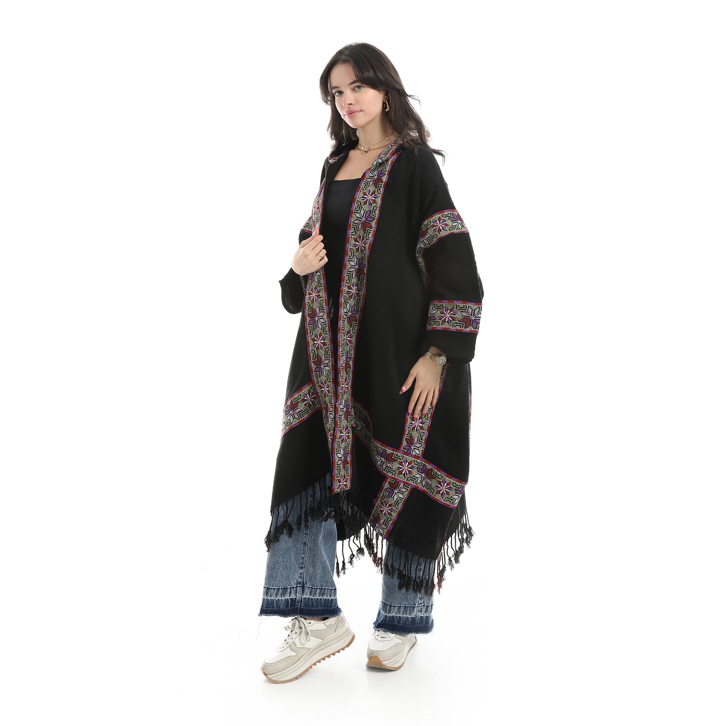 KHW/9055 شال حريمي صوف مطرز