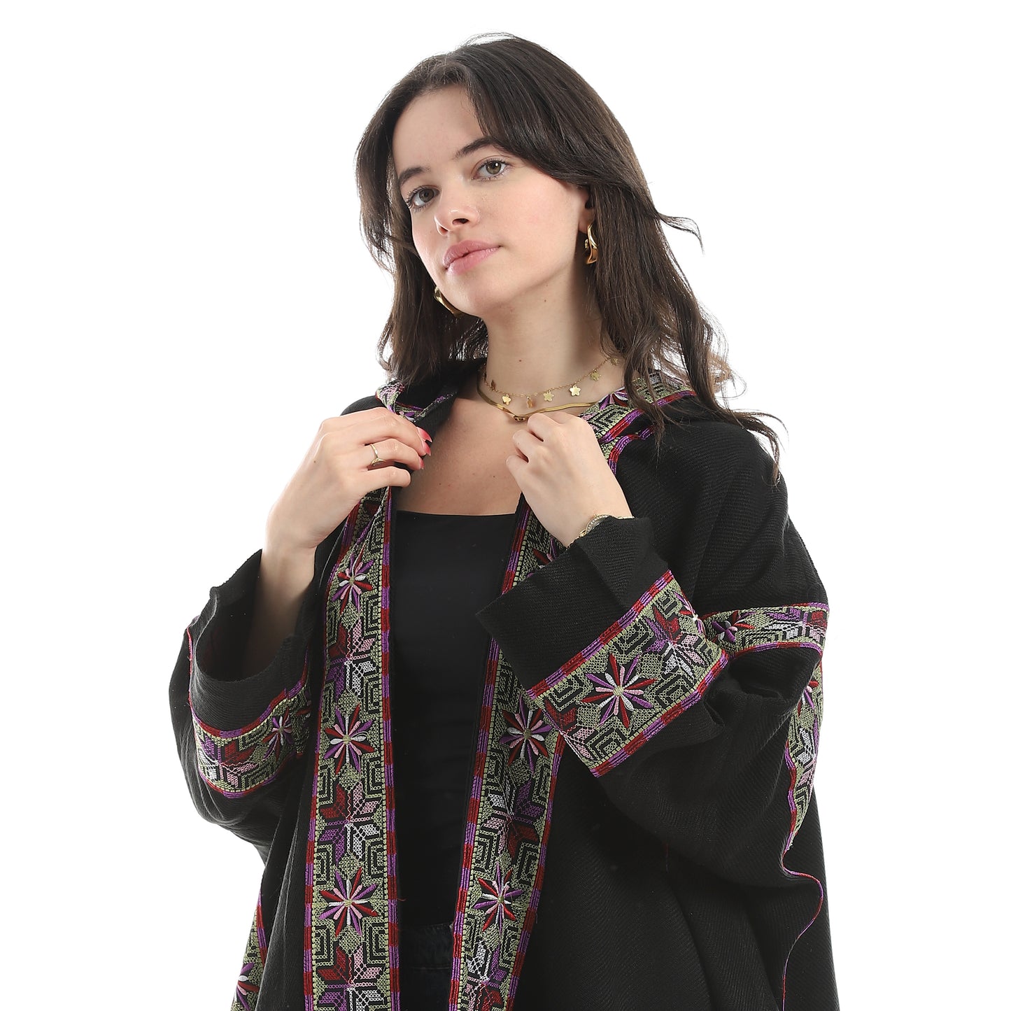 KHW/9055 شال حريمي صوف مطرز