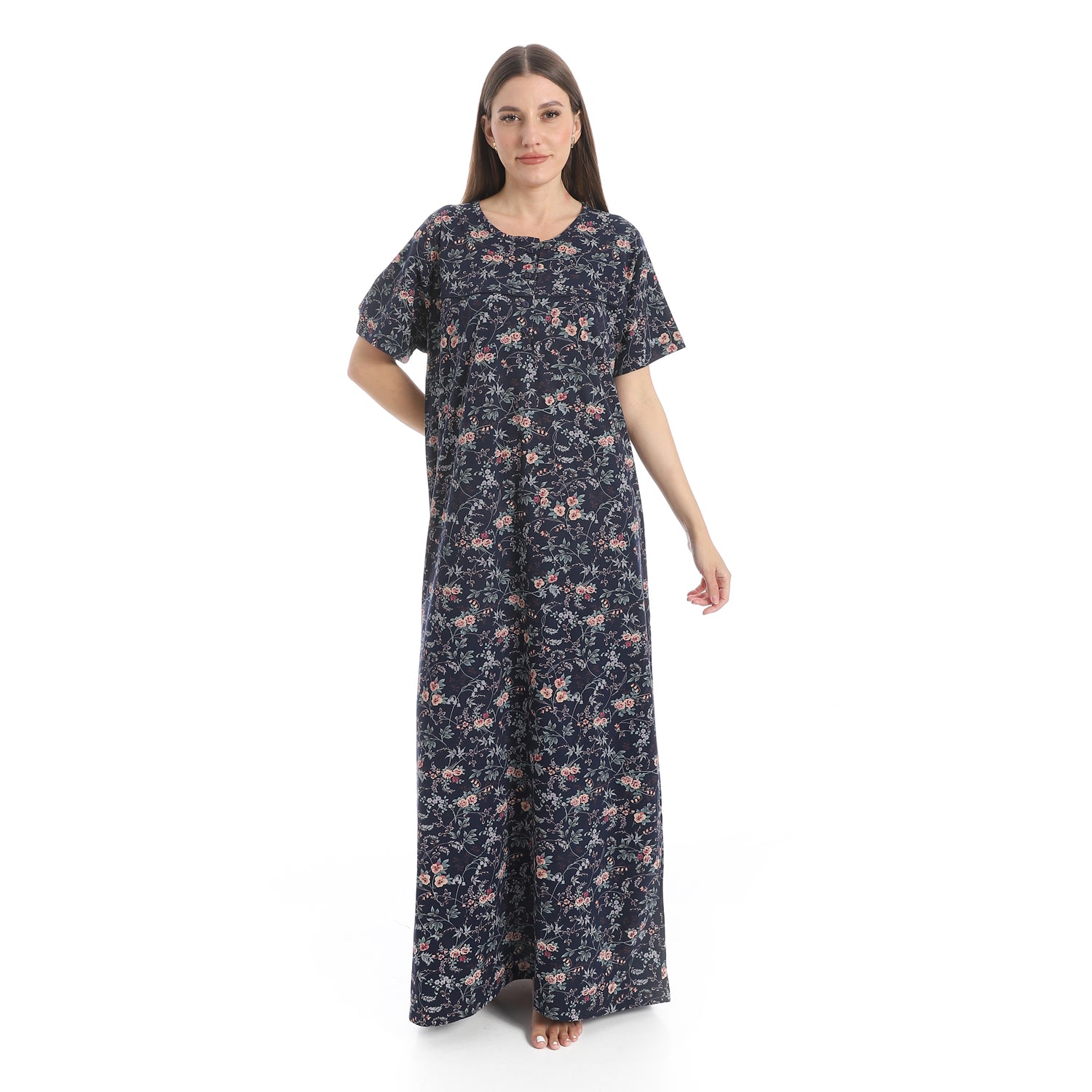 D28-S25 قميص نوم قطن طويل مشجر Translation missing: ar.content.product_image_main